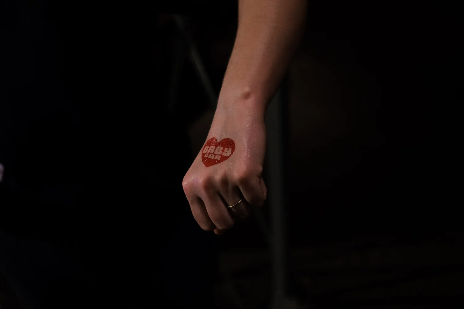 BABYBAR heart temporary tattoo on a hand