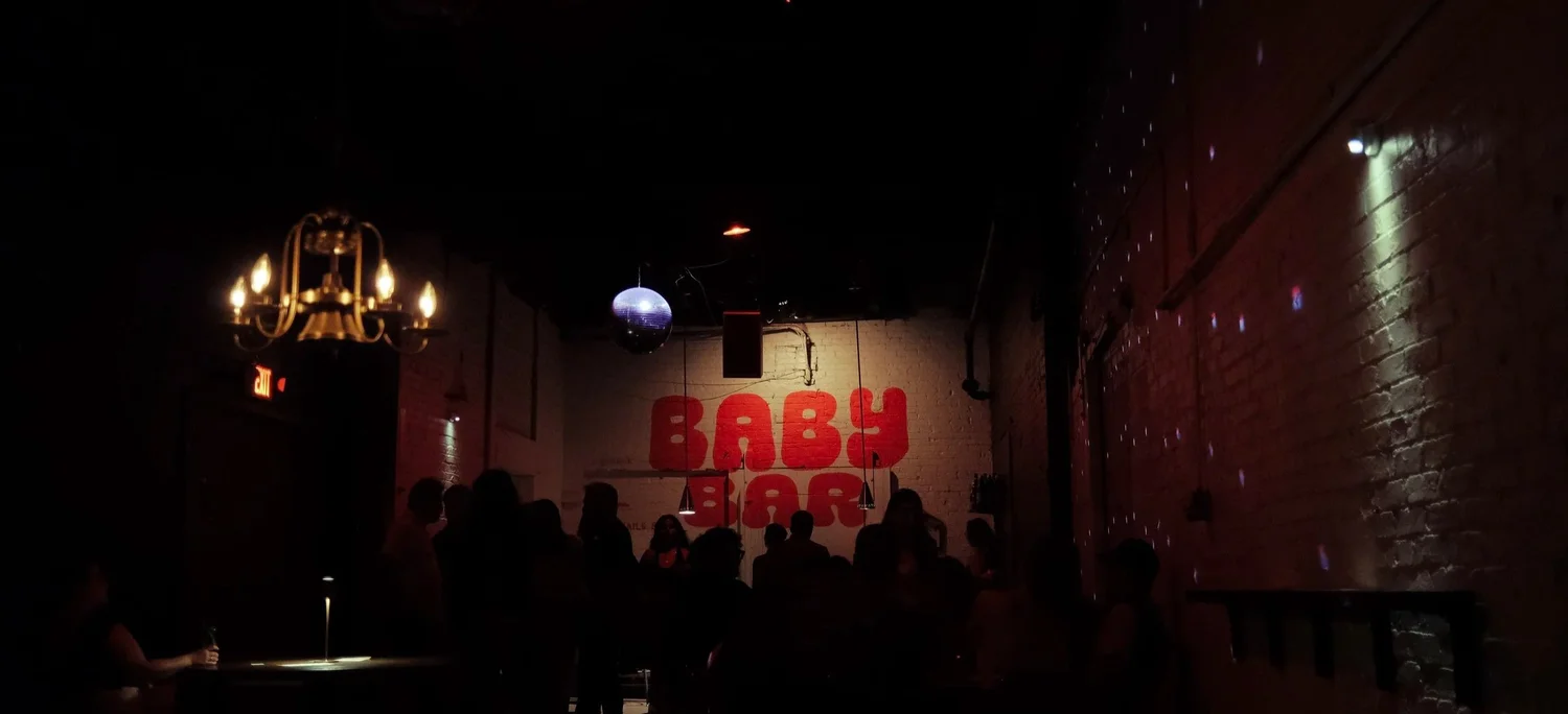 Guests inside BABYBAR at night