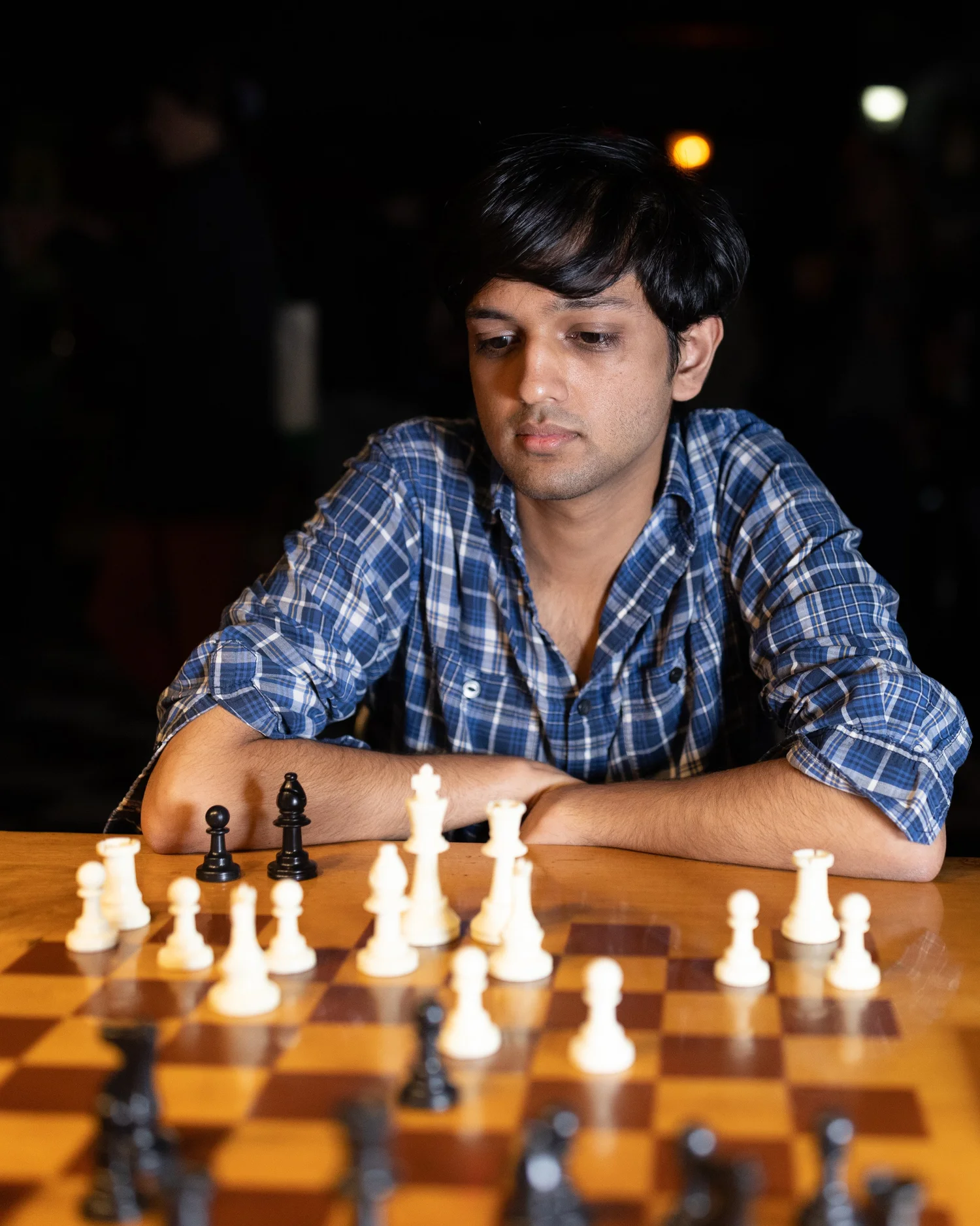 A chess game at Cellar Dog