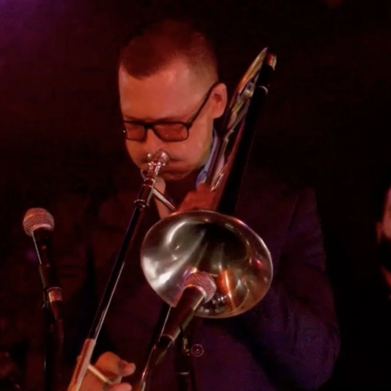 Saxophonist performing at Cellar Dog