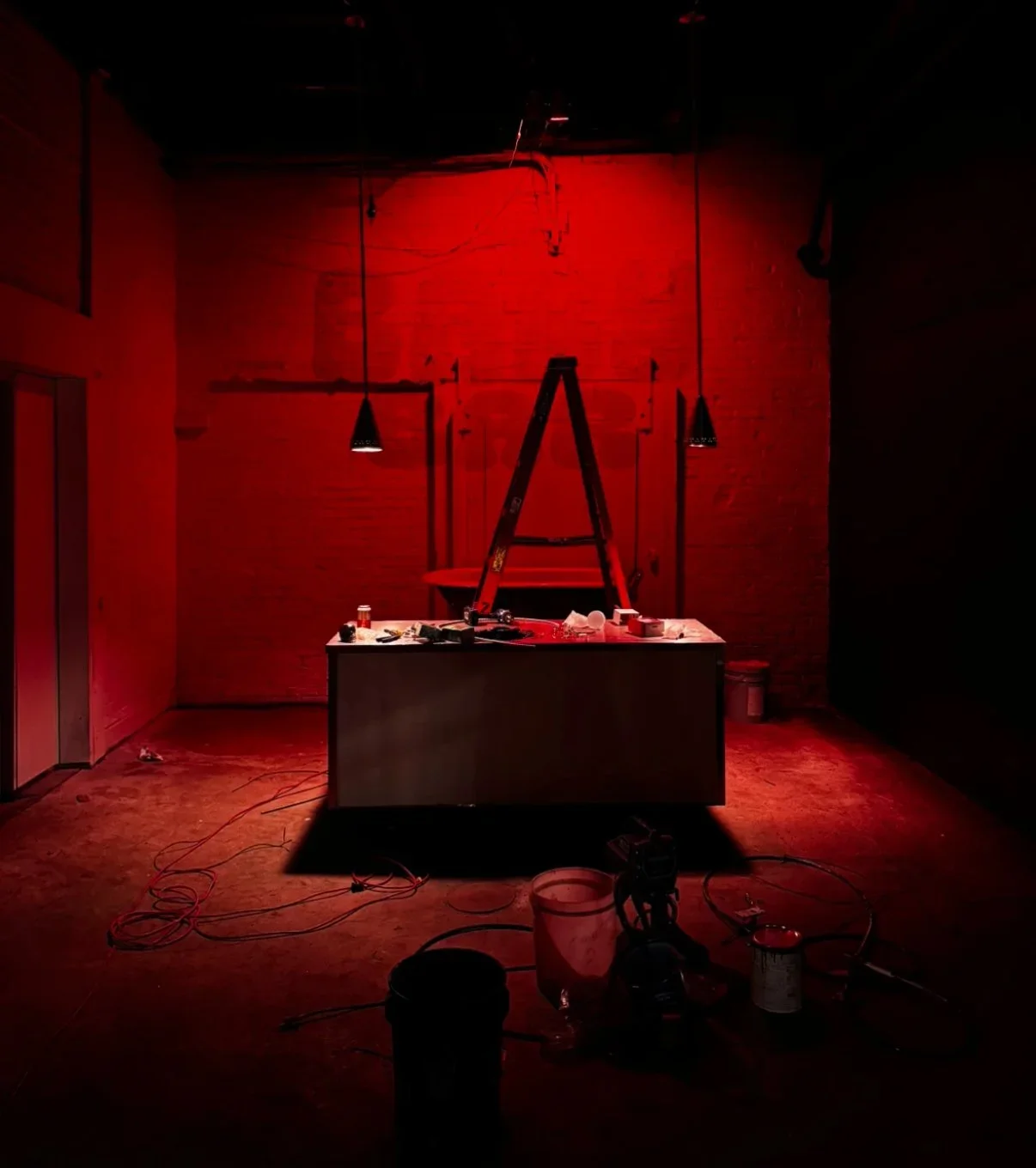 BABYBAR interior during a red lighting test