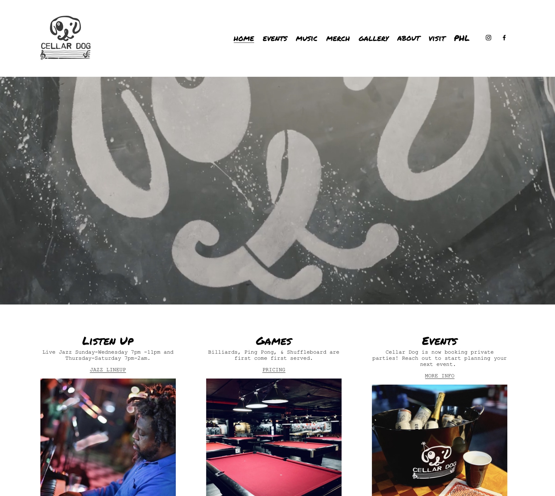Cellar Dog website homepage designed and built by Halle Gilbert