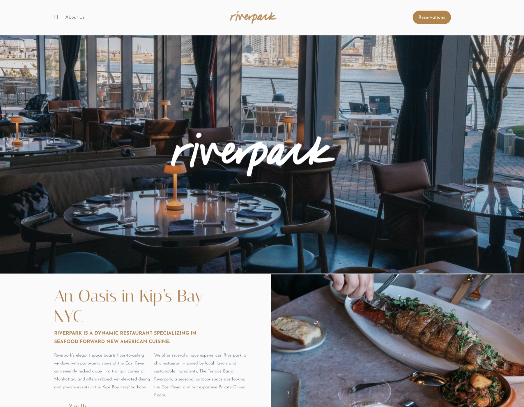 Riverpark website homepage designed and built by Halle Gilbert