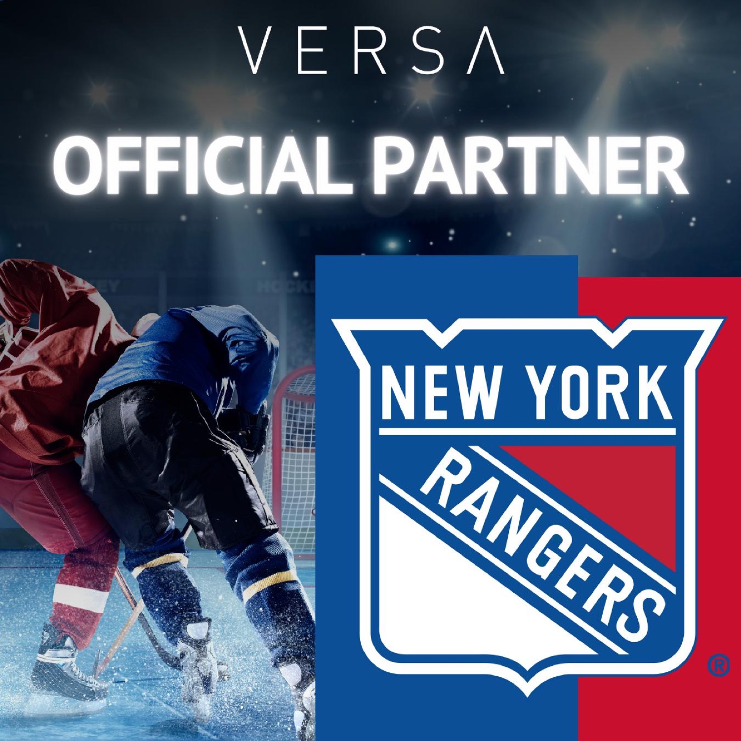Versa New York Rangers partnership campaign graphic